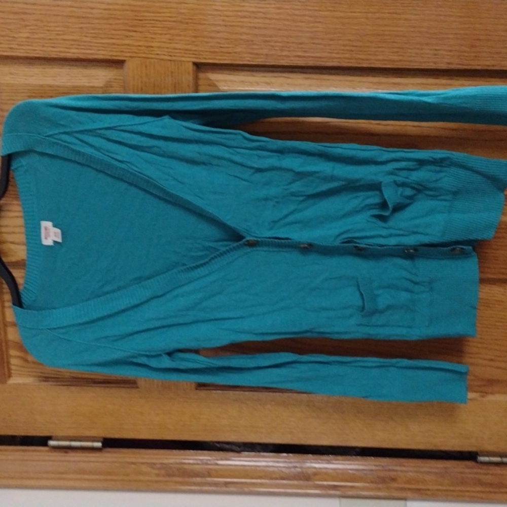 Teal cardigan. Size medium.